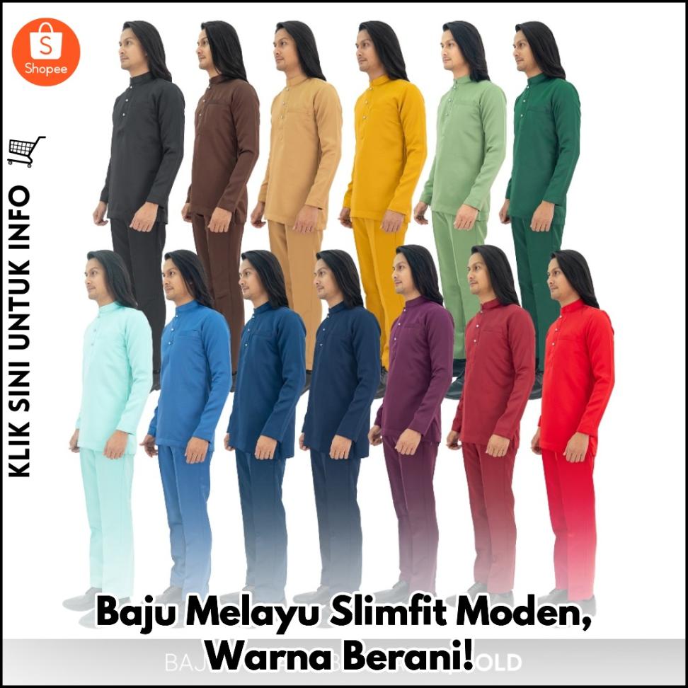 Baju Melayu Slimfit Moden, Warna Berani!