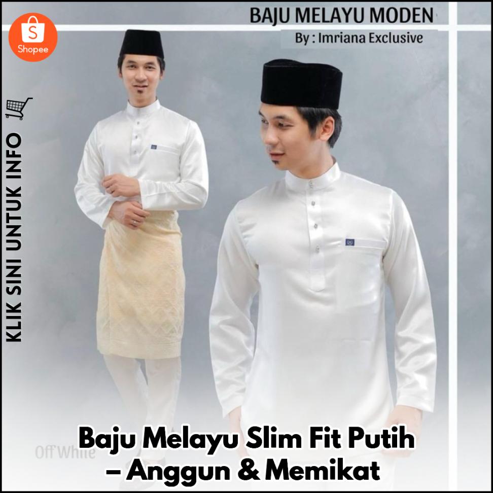 Baju Melayu Slim Fit Putih – Anggun & Memikat