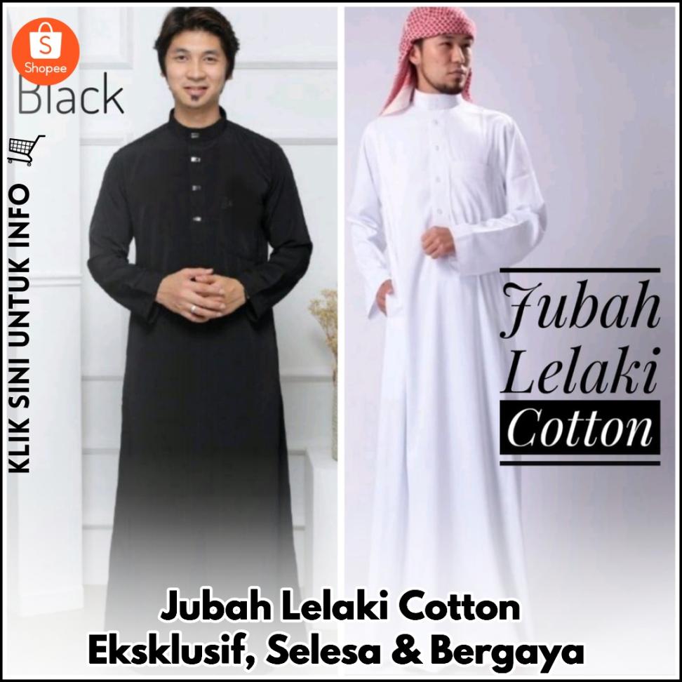 Jubah Lelaki Cotton Eksklusif, Selesa & Bergaya
