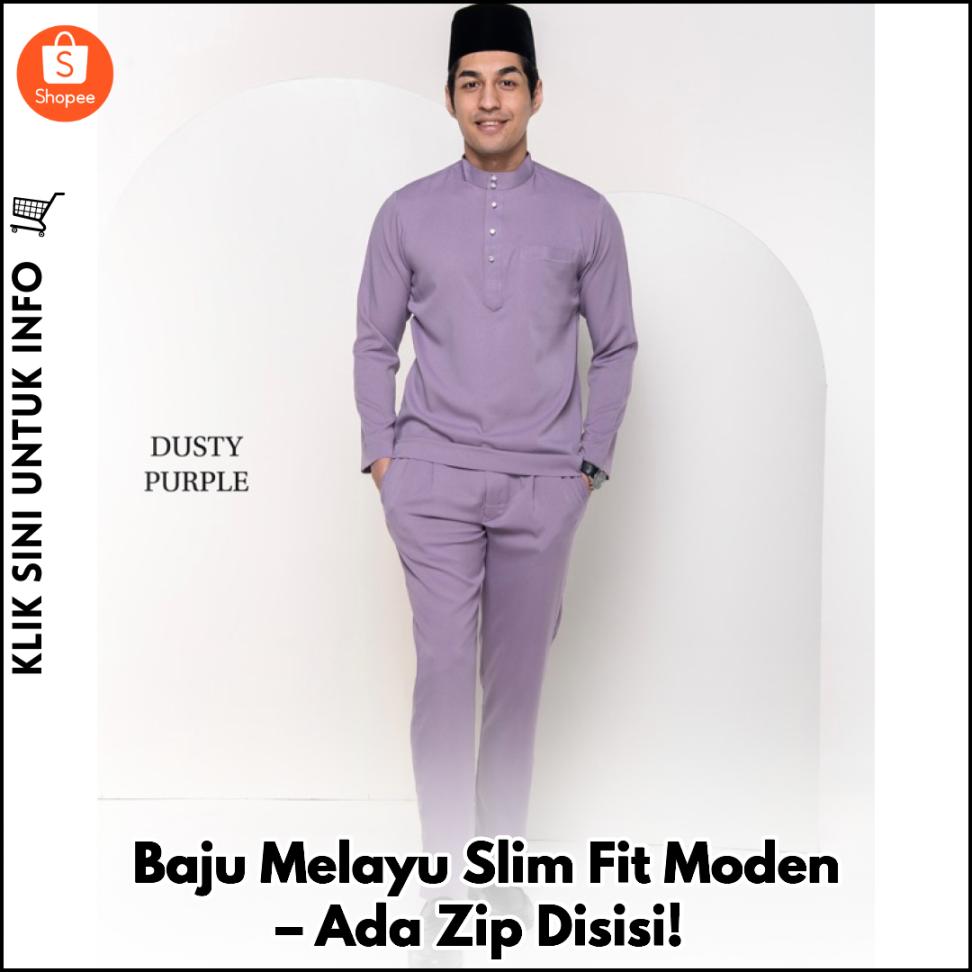 Baju Melayu Slim Fit Moden – Ada Zip Disisi!