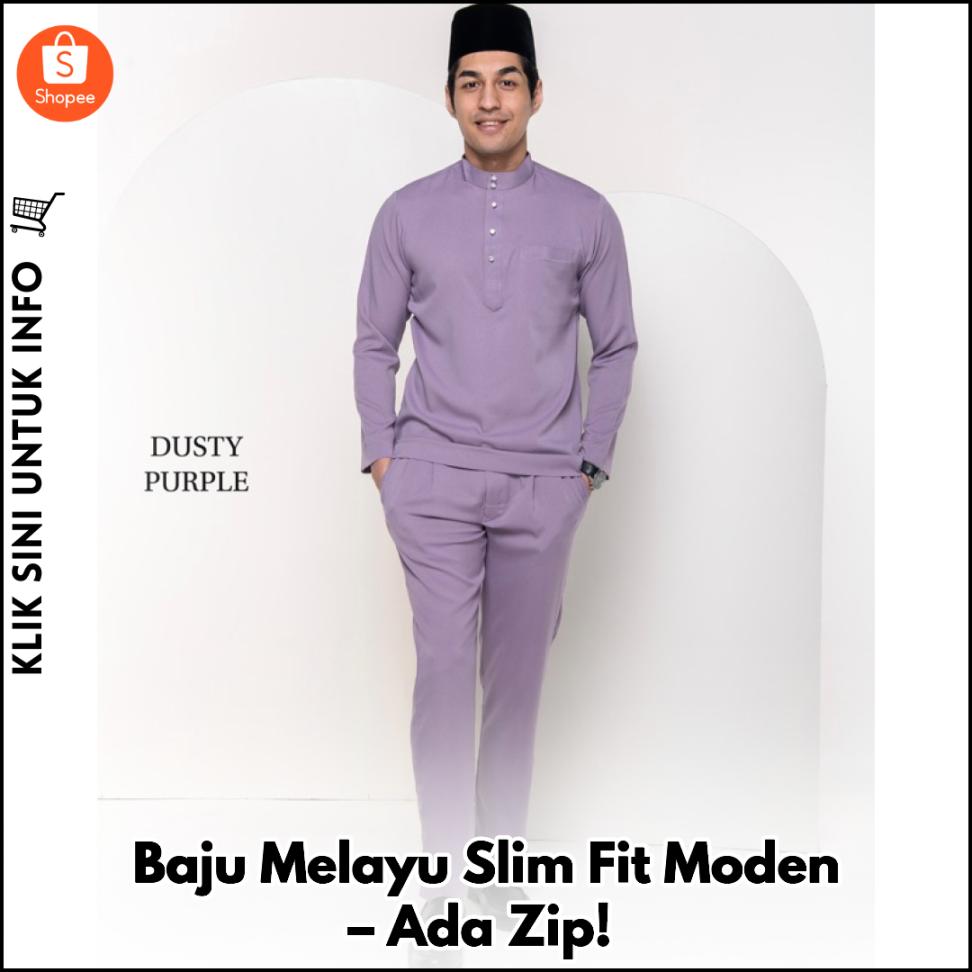 Baju Melayu Slim Fit Moden – Ada Zip!