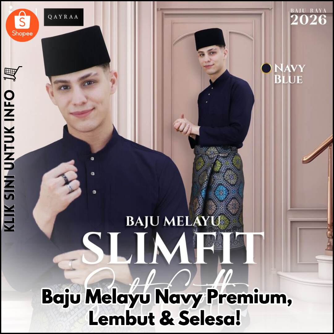 Baju Melayu Navy Premium, Lembut & Selesa!
