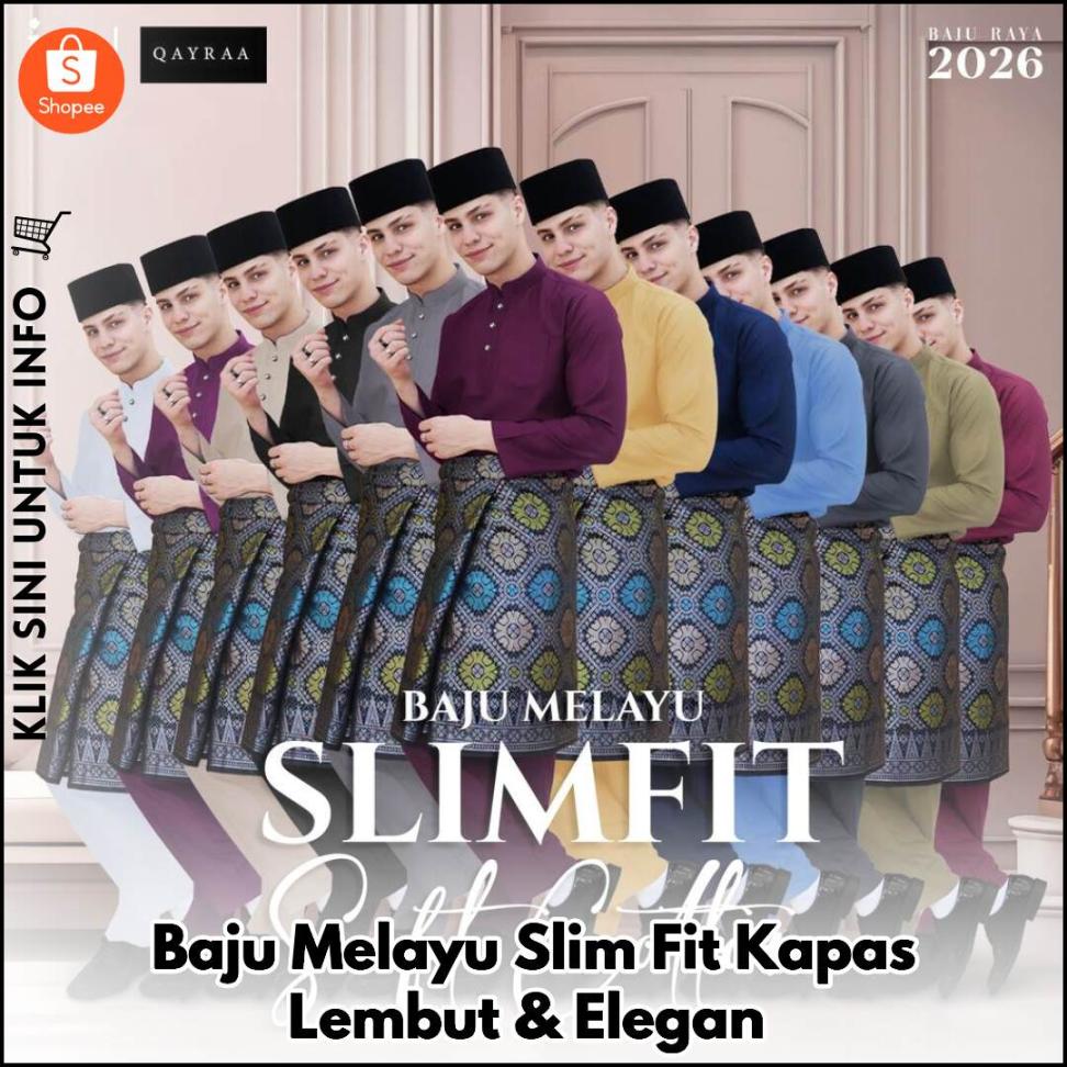 Baju Melayu Slim Fit Kapas Lembut & Elegan