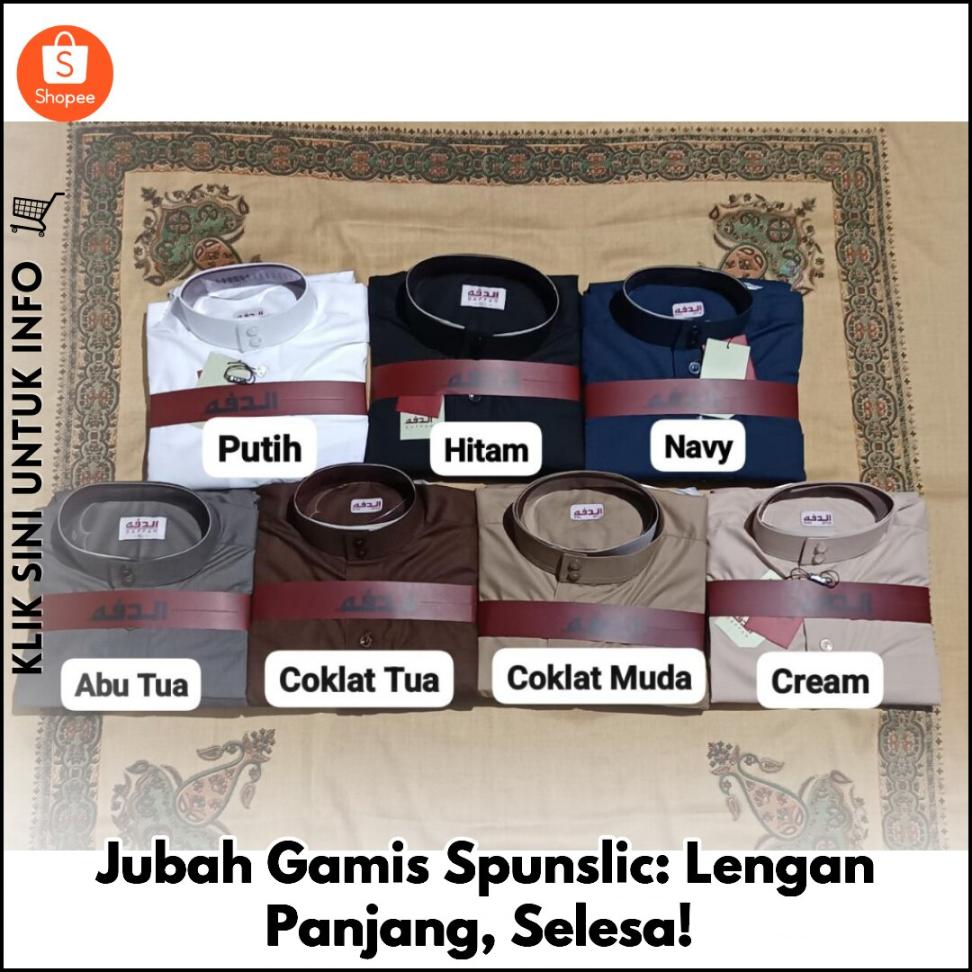 Jubah Gamis Spunslic: Lengan Panjang, Selesa!