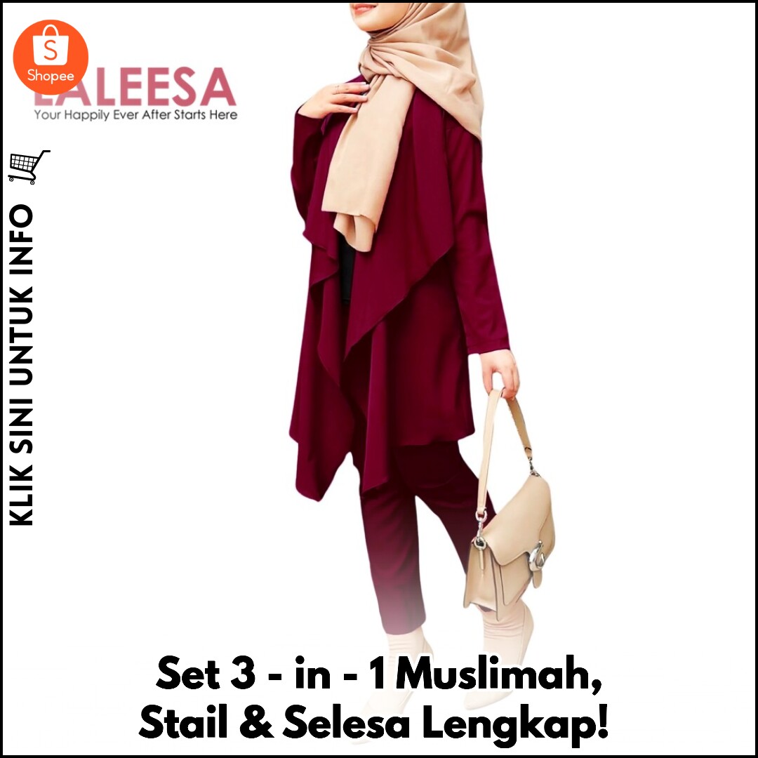 Set 3-in-1 Muslimah, Stail & Selesa Lengkap!