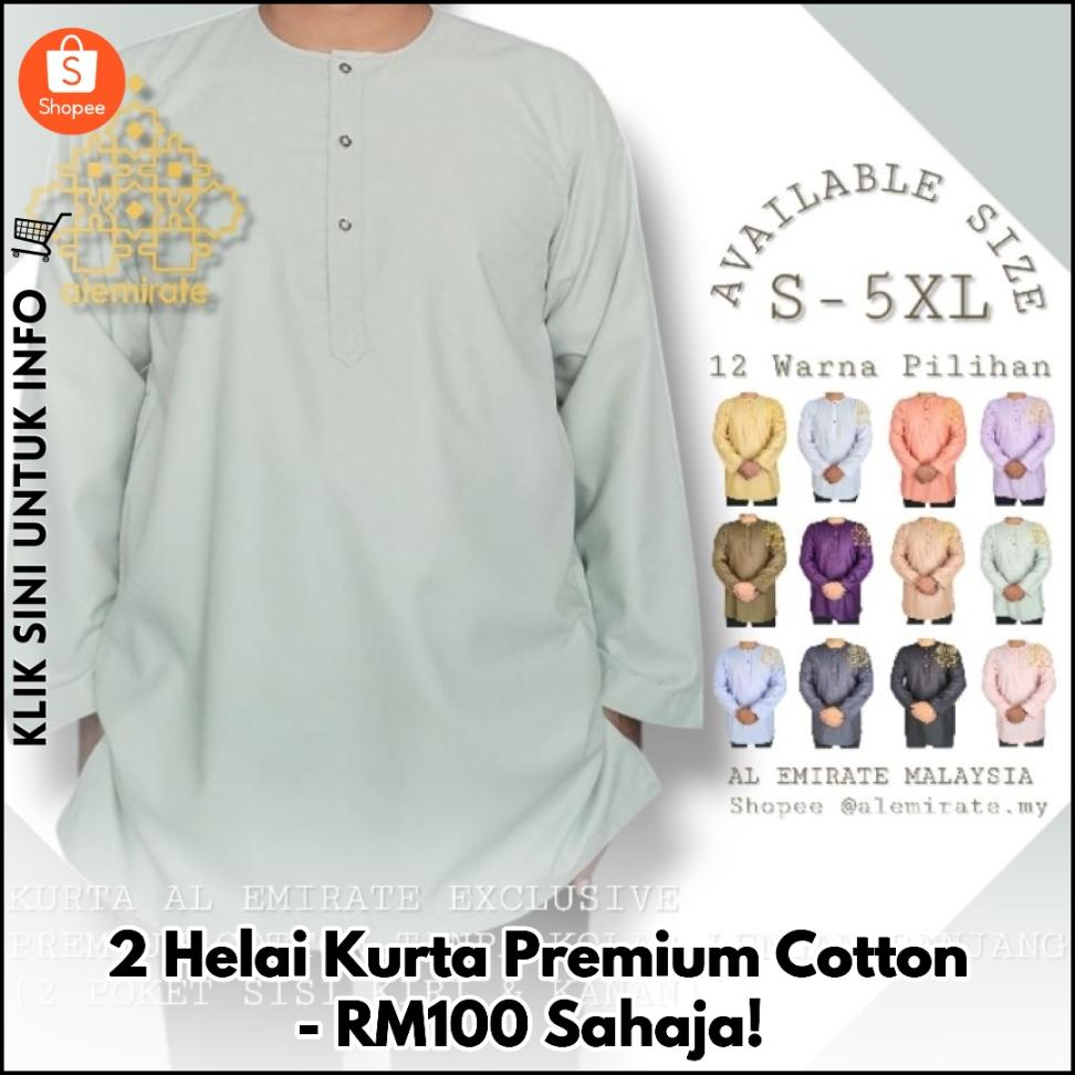 2 Helai Kurta Premium Cotton - RM100 Sahaja!