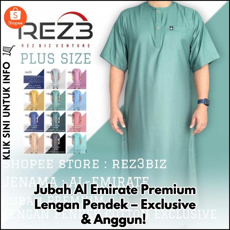 Jubah Al Emirate Premium Lengan Pendek – Exclusive & Anggun!