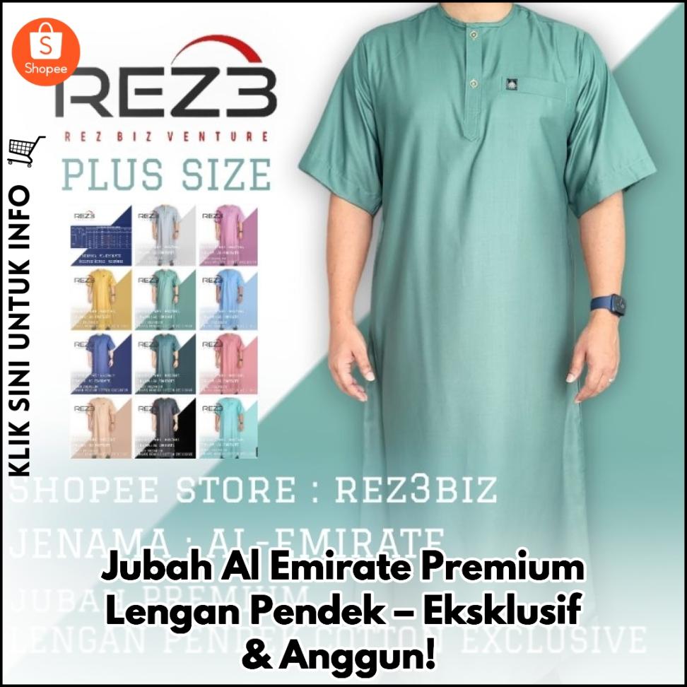 Jubah Al Emirate Premium Lengan Pendek – Eksklusif & Anggun!