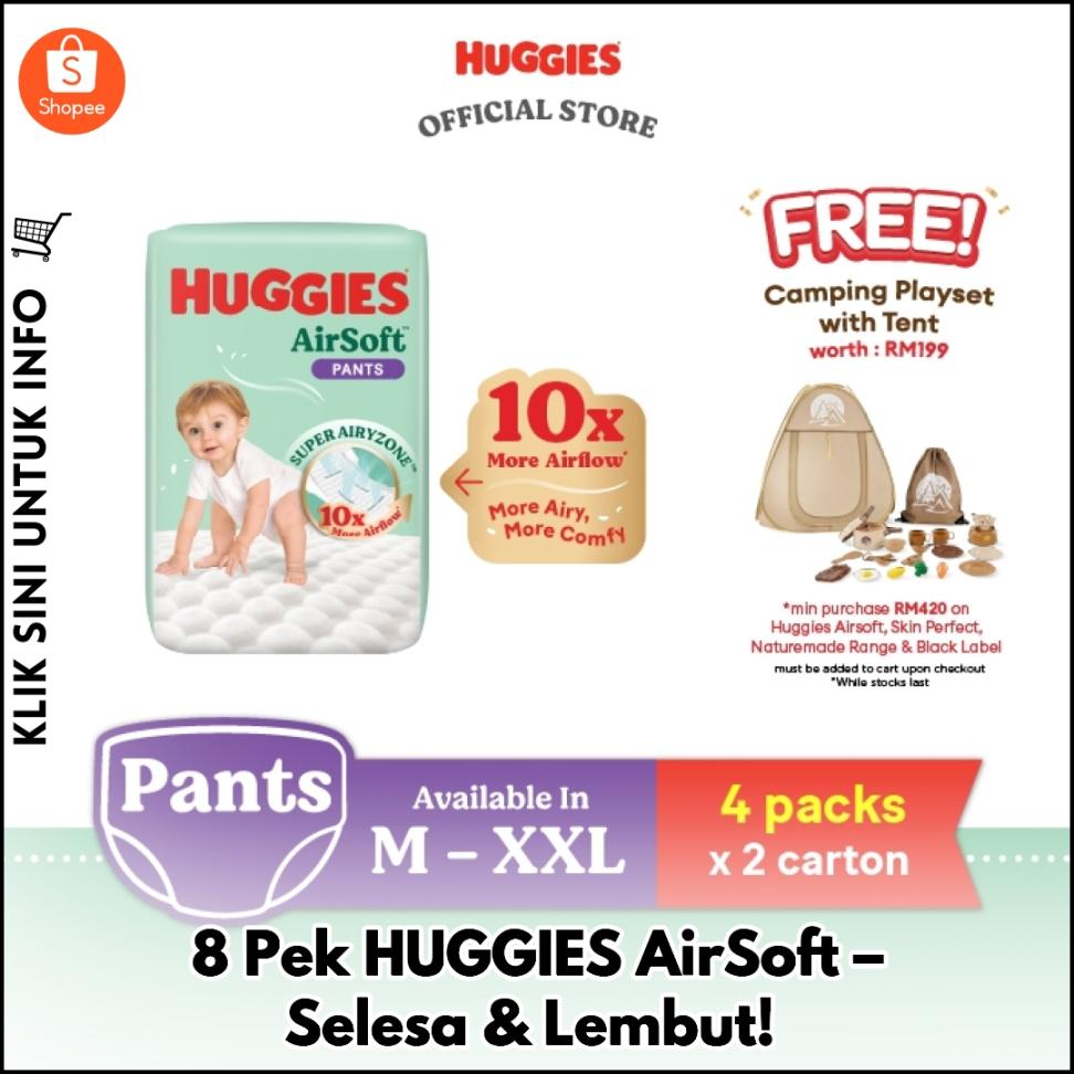 8 Pek HUGGIES AirSoft – Selesa & Lembut!