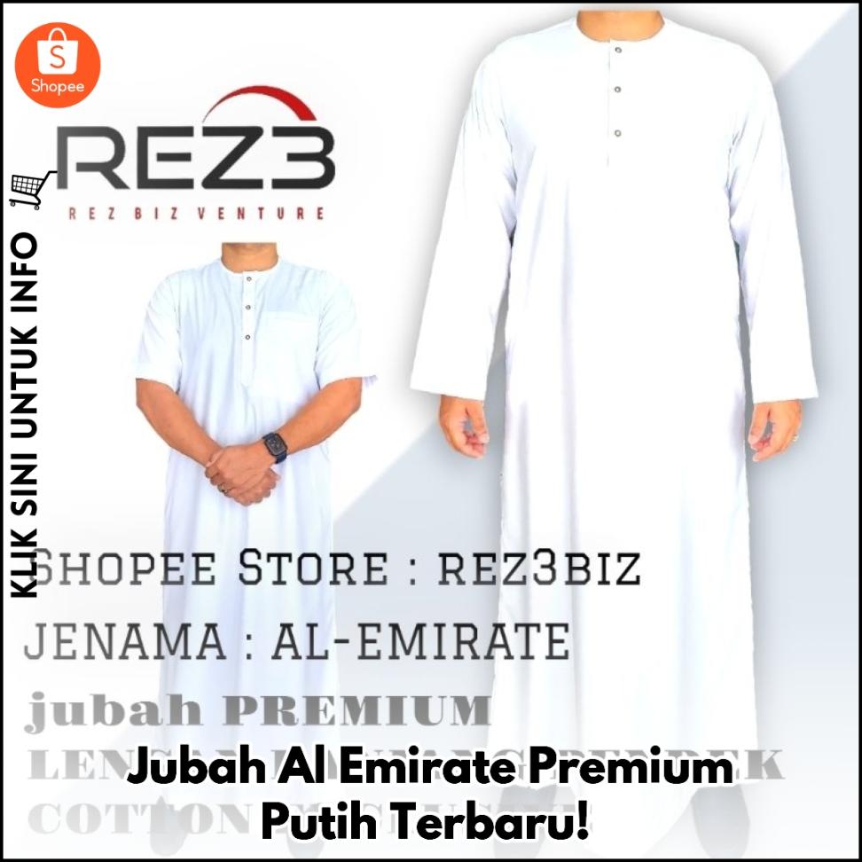 Jubah Al Emirate Premium Putih Terbaru!