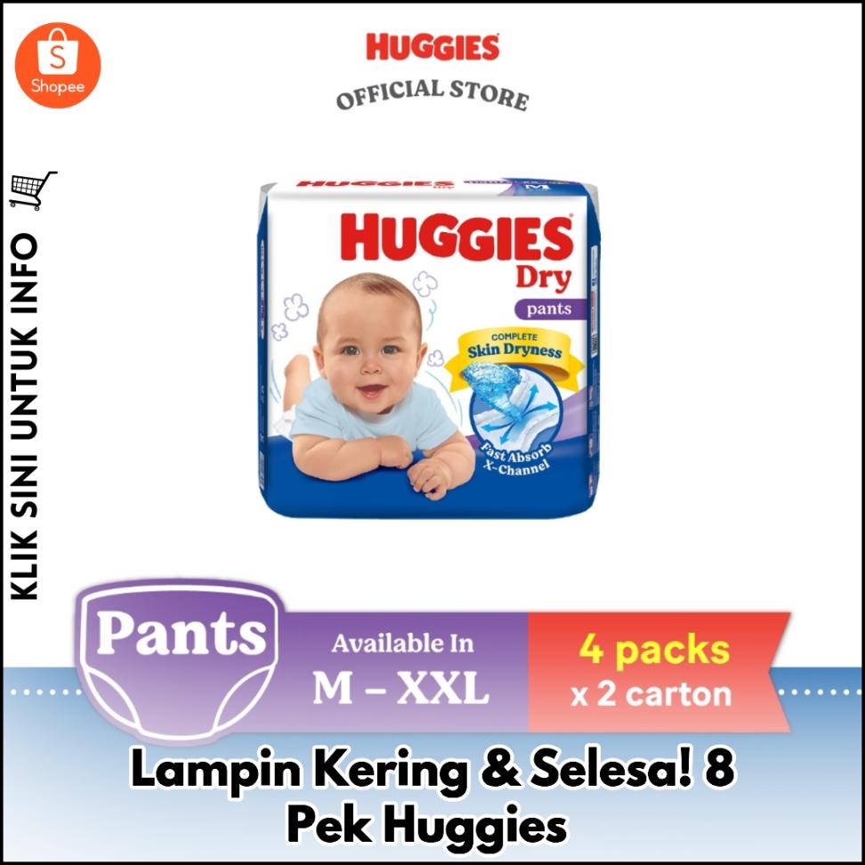Huggies Dry Pants 8 Pek – Kering & Selesa!