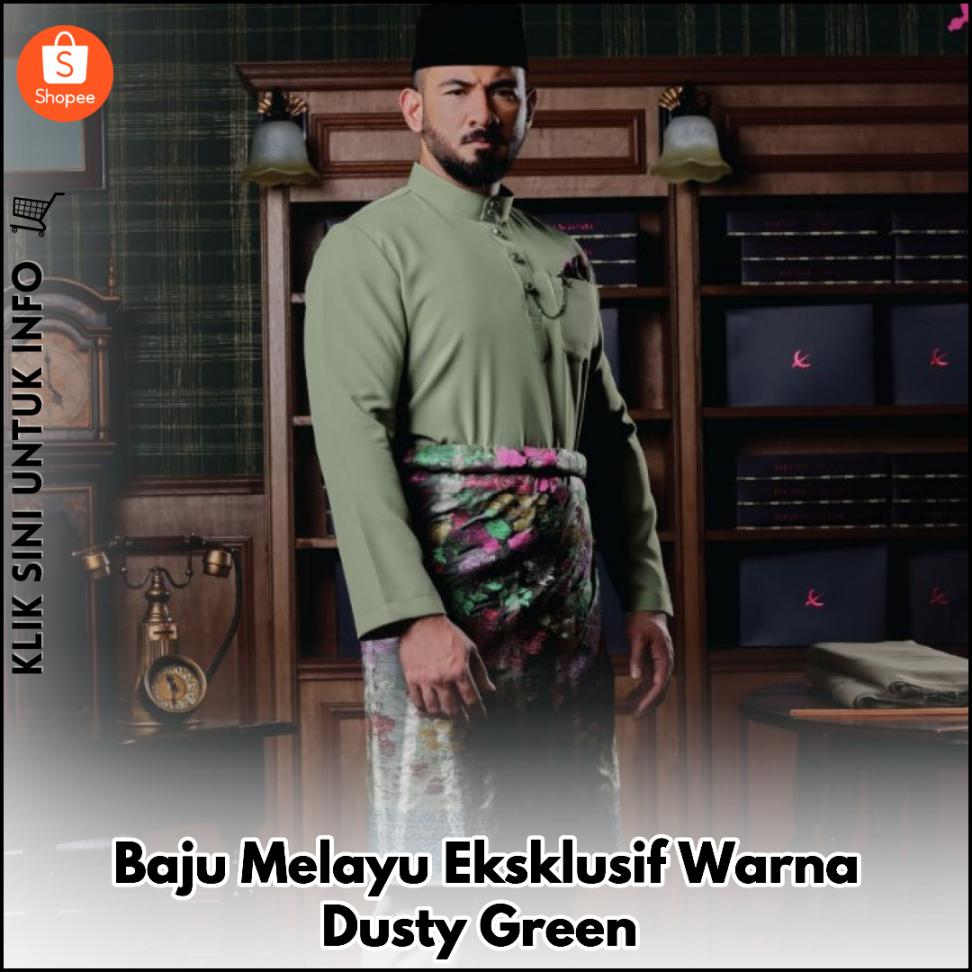 Baju Melayu Eksklusif Warna Dusty Green