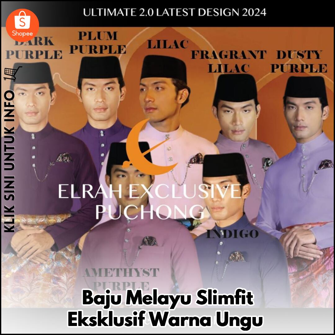 Baju Melayu Slimfit Eksklusif Warna Ungu