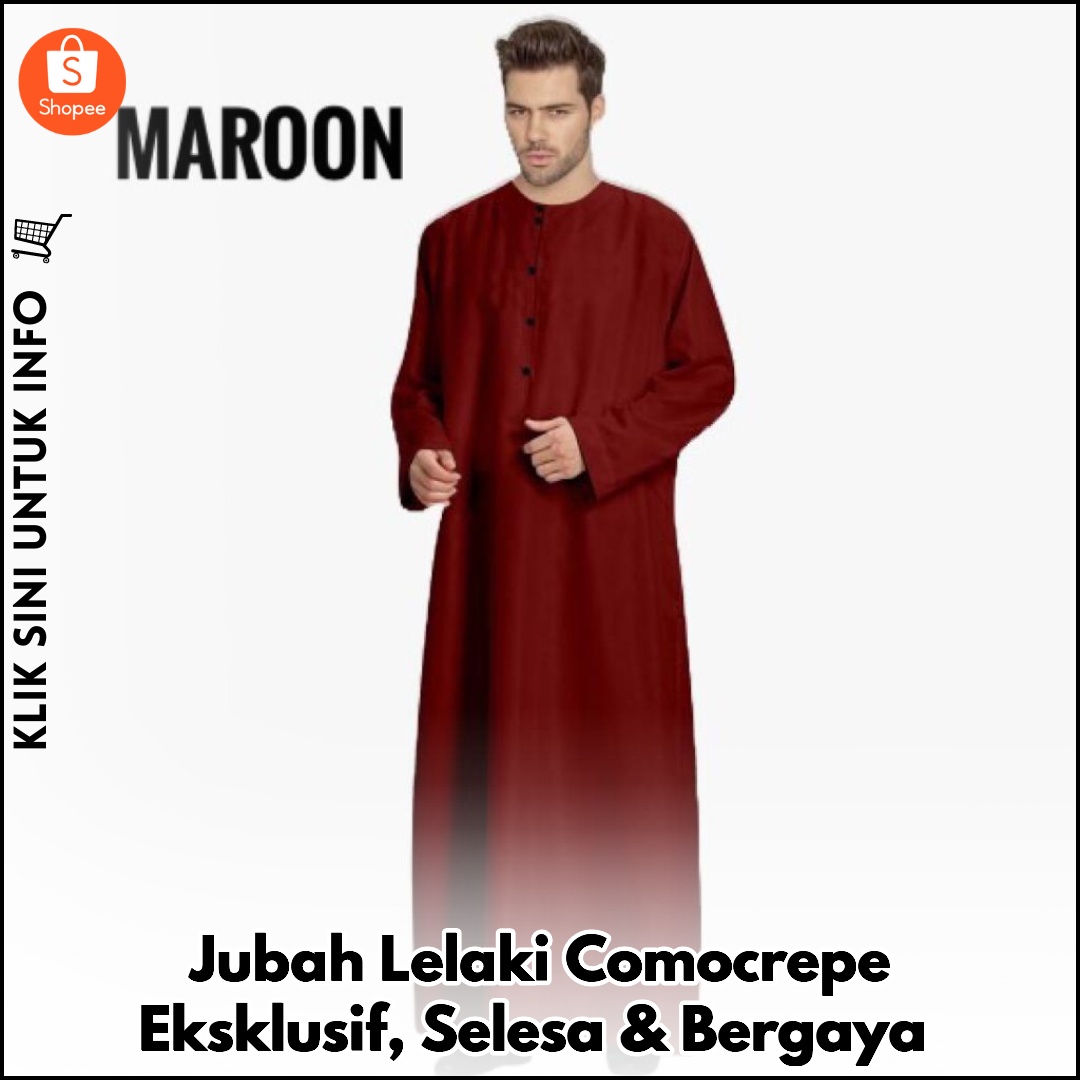 Jubah Lelaki Comocrepe Eksklusif, Selesa & Bergaya