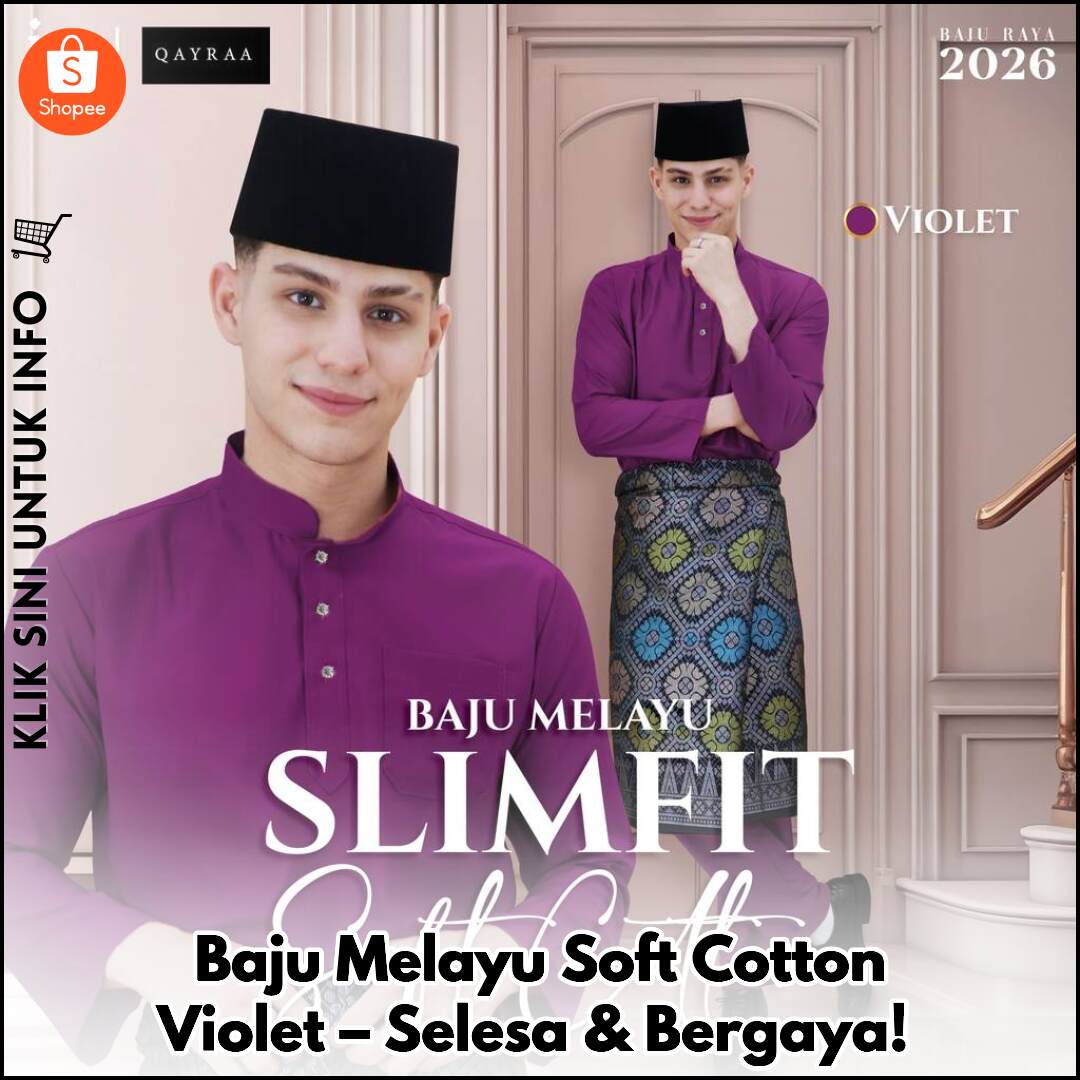 Baju Melayu Soft Cotton Violet – Selesa & Bergaya!