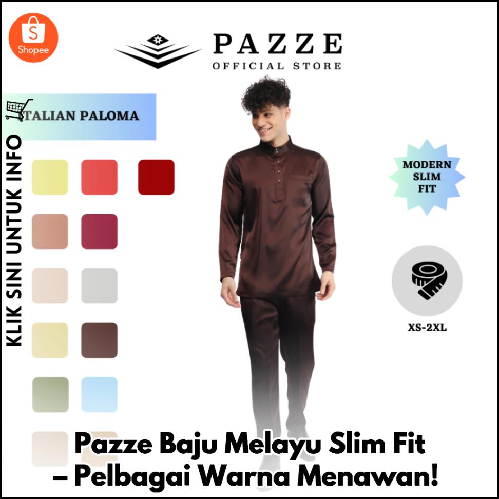 Pazze Baju Melayu Slim Fit – Pelbagai Warna Menawan!