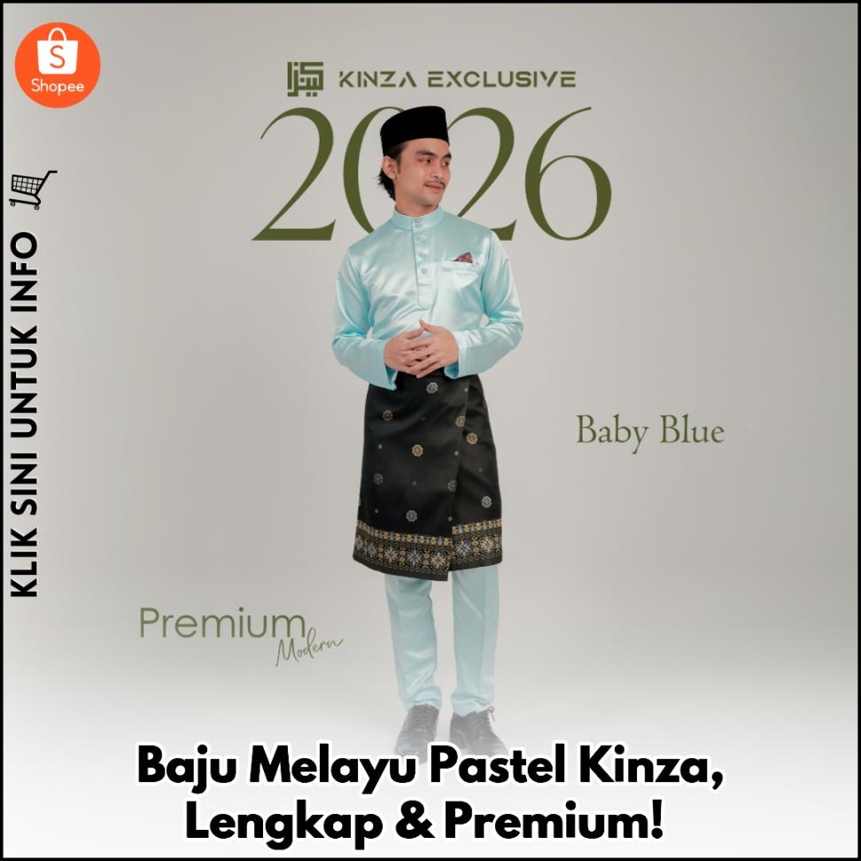 Baju Melayu Pastel Kinza, Lengkap & Premium!