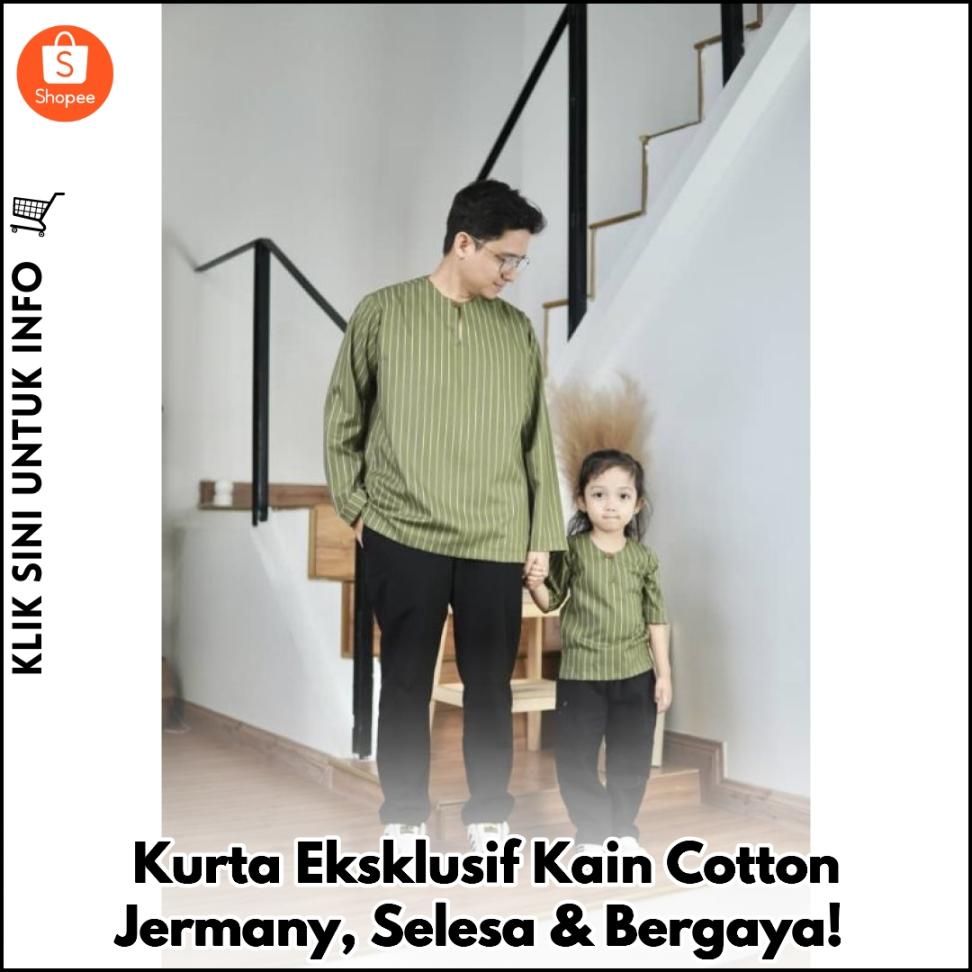 Kurta Eksklusif Kain Cotton Jermany, Selesa & Bergaya!