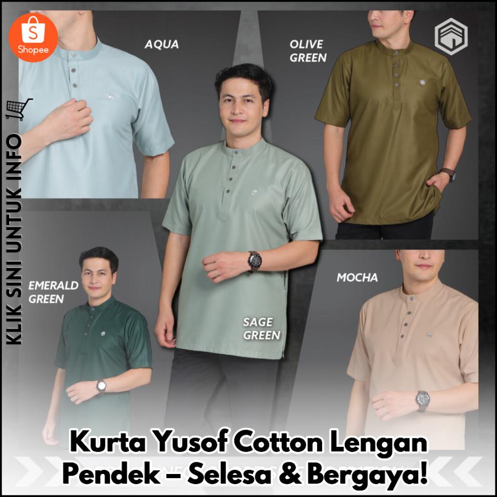 Kurta Yusof Cotton Lengan Pendek – Selesa & Bergaya!