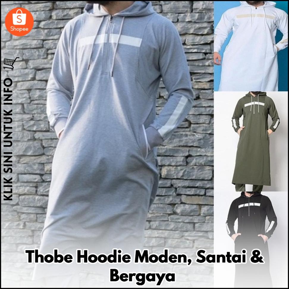 Thobe Hoodie Moden, Santai & Bergaya