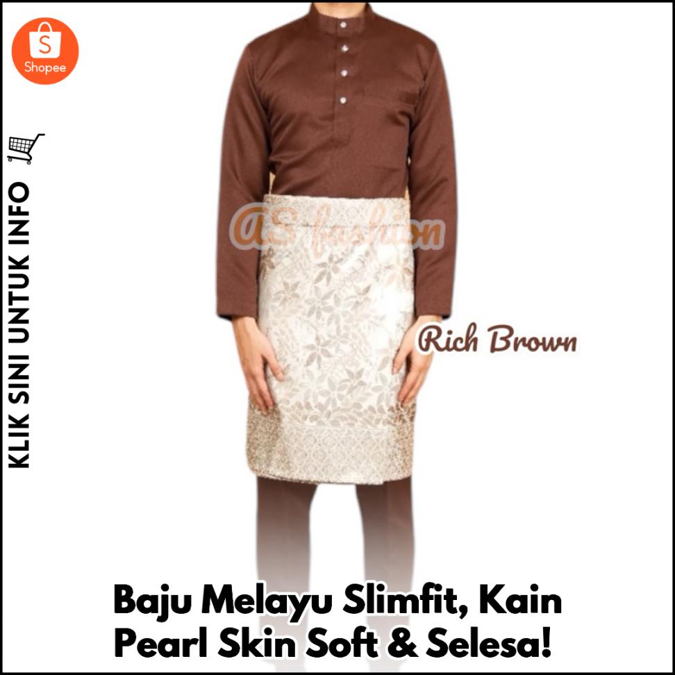 Baju Melayu Slimfit, Kain Pearl Skin Soft & Selesa!