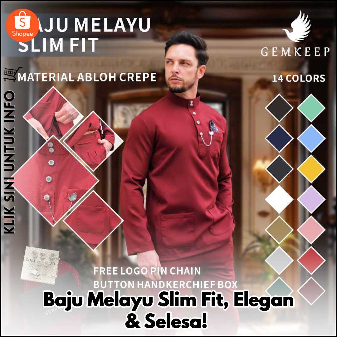 Baju Melayu Slim Fit, Elegan & Selesa!