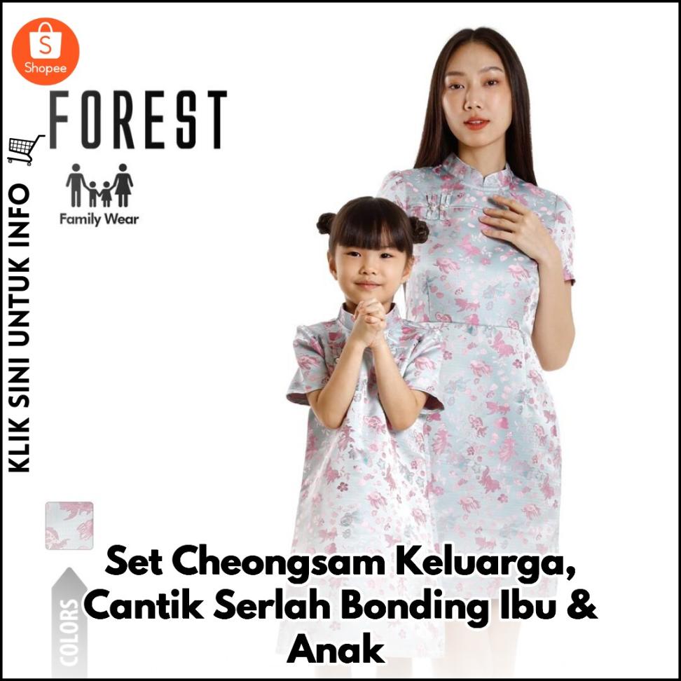 Set Cheongsam Keluarga, Cantik Serlah Bonding Ibu & Anak