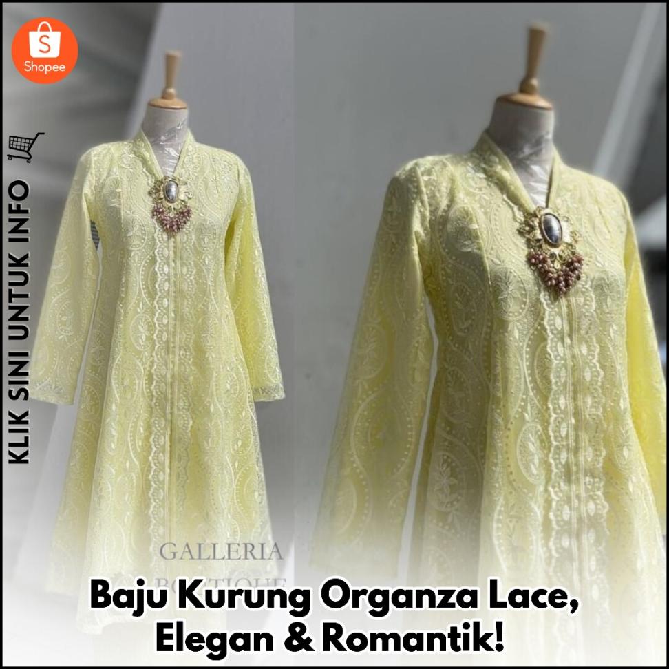 Baju Kurung Organza Lace, Elegan & Romantik!