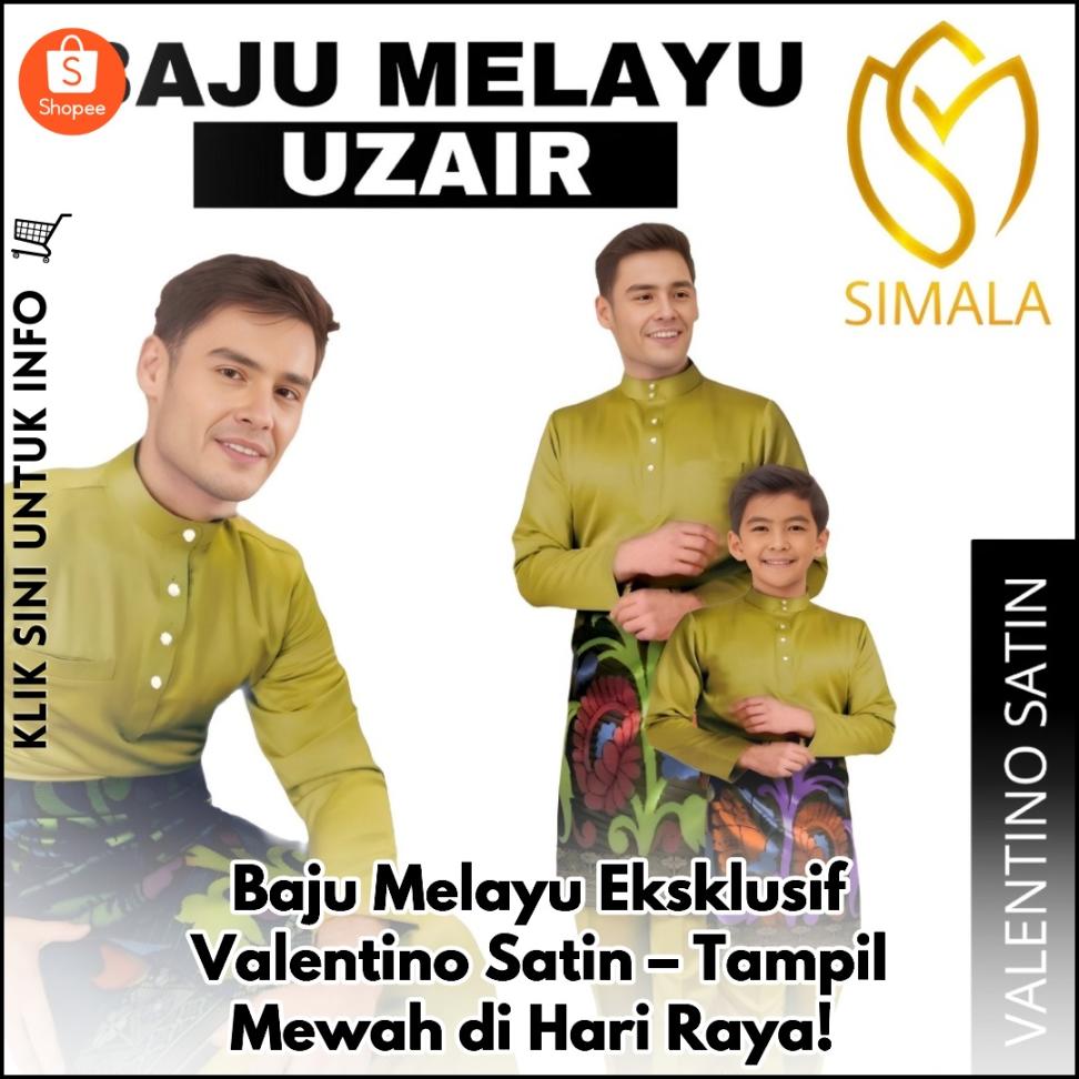 Baju Melayu Eksklusif Valentino Satin – Tampil Mewah di Hari Raya!