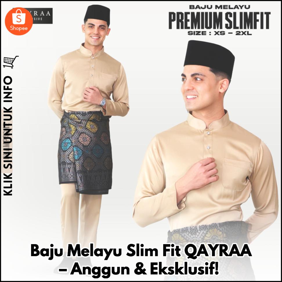 Baju Melayu Slim Fit QAYRAA – Anggun & Eksklusif!