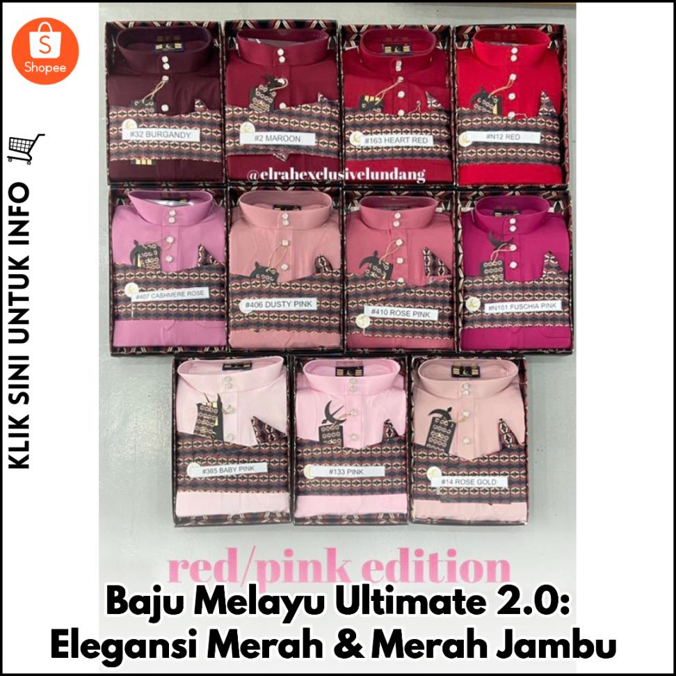 Baju Melayu Ultimate 2.0: Elegansi Merah & Merah Jambu