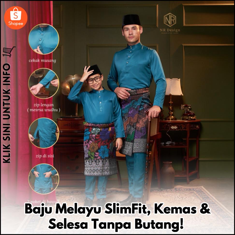 Baju Melayu SlimFit, Kemas & Selesa Tanpa Butang!