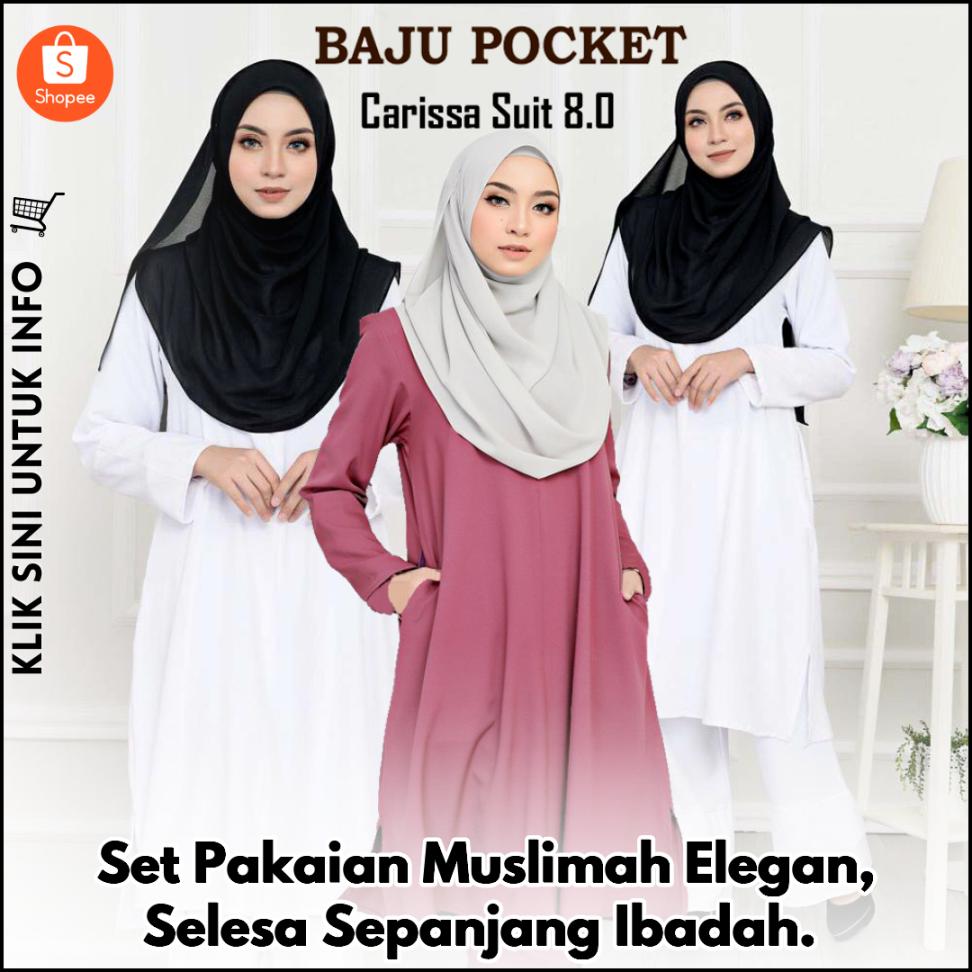Set Pakaian Muslimah Elegan, Selesa Sepanjang Ibadah.