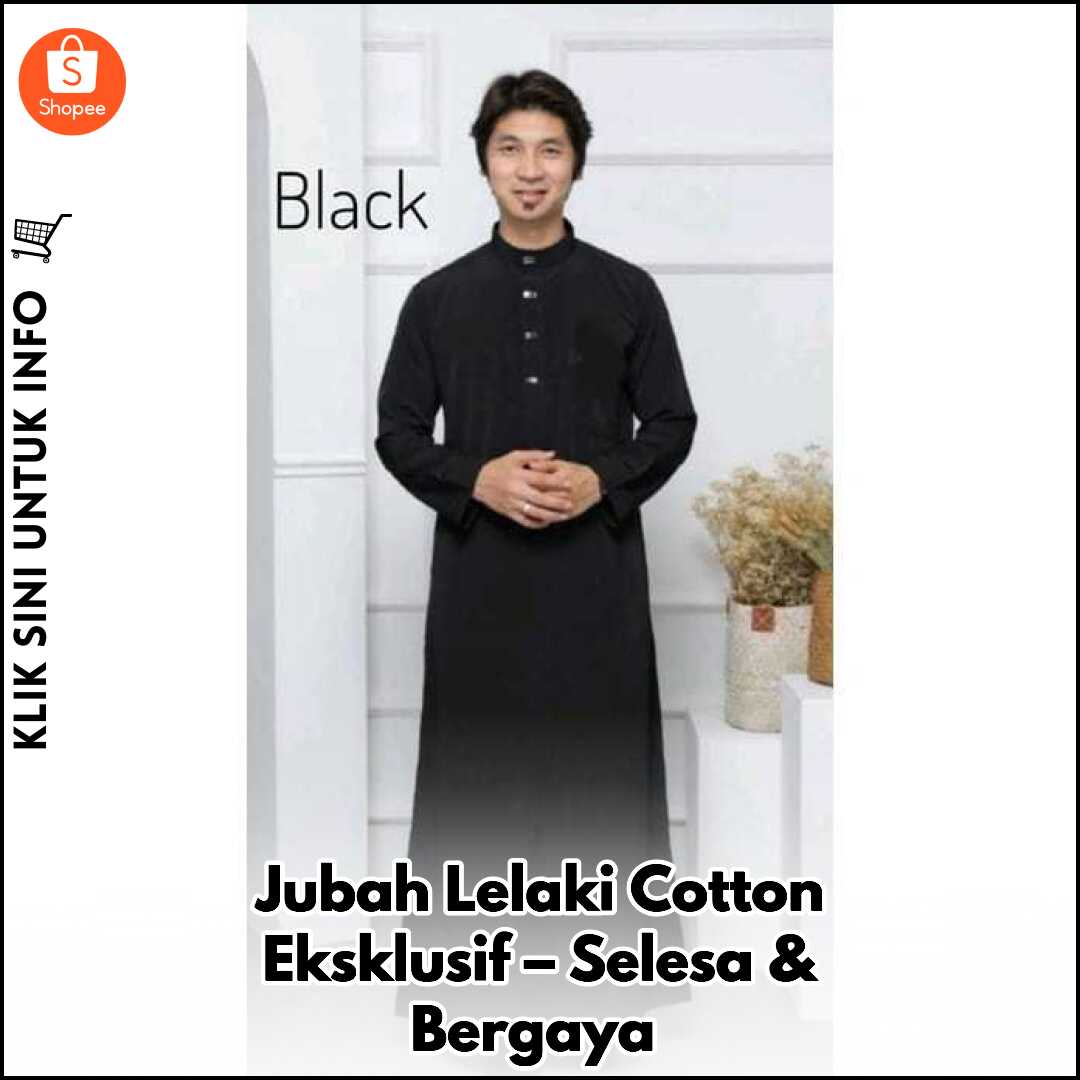 Jubah Lelaki Cotton Eksklusif – Selesa & Bergaya