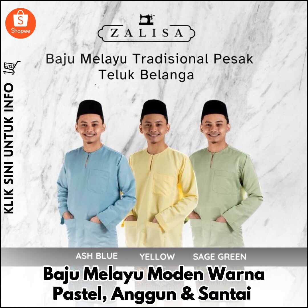 Baju Melayu Moden Warna Pastel, Anggun & Santai