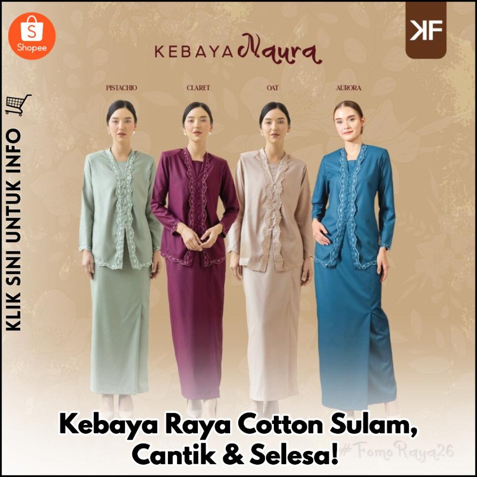 Kebaya Raya Cotton Sulam, Cantik & Selesa!