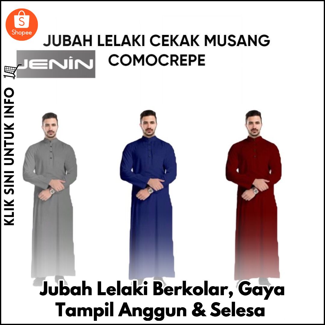 Jubah Lelaki Berkolar, Gaya Tampil Anggun & Selesa