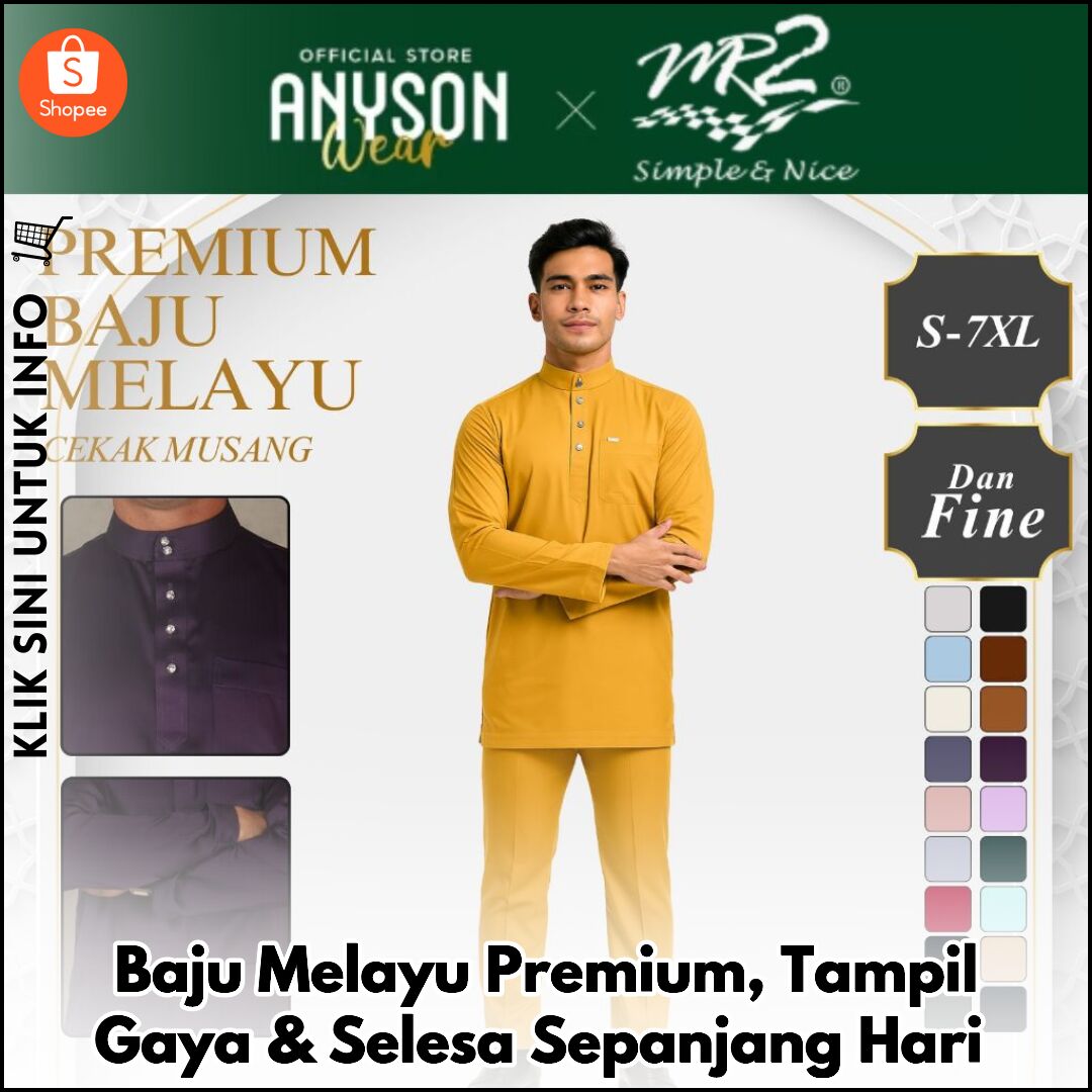 Baju Melayu Premium, Gaya Lebih Elegan & Selesa