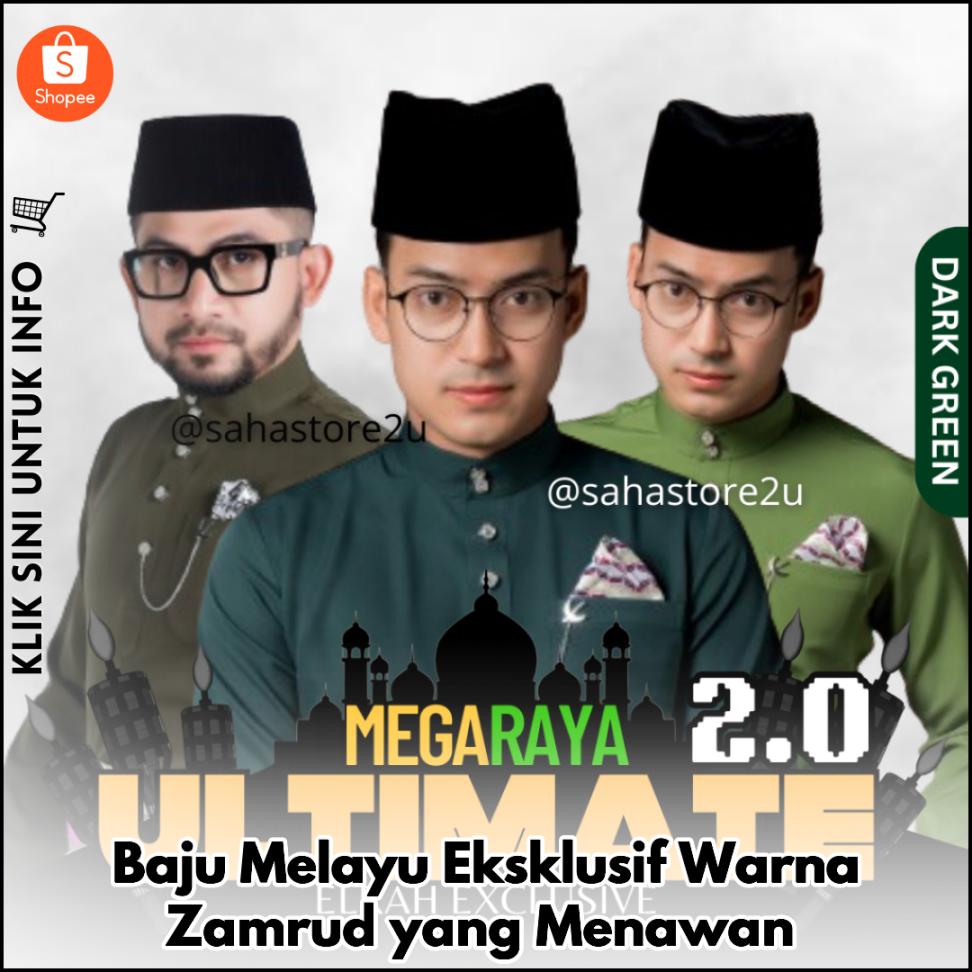 Baju Melayu Eksklusif Warna Zamrud yang Menawan
