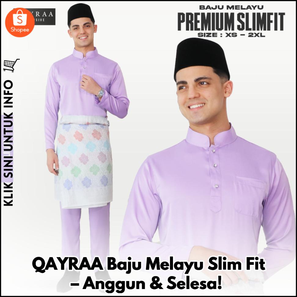QAYRAA Baju Melayu Slim Fit – Anggun & Selesa!