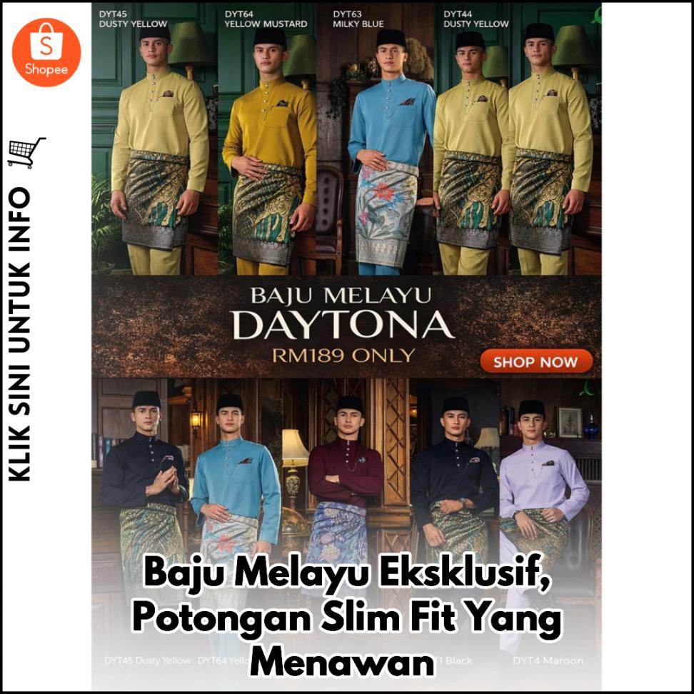 Baju Melayu Eksklusif Potongan Slim Terkini