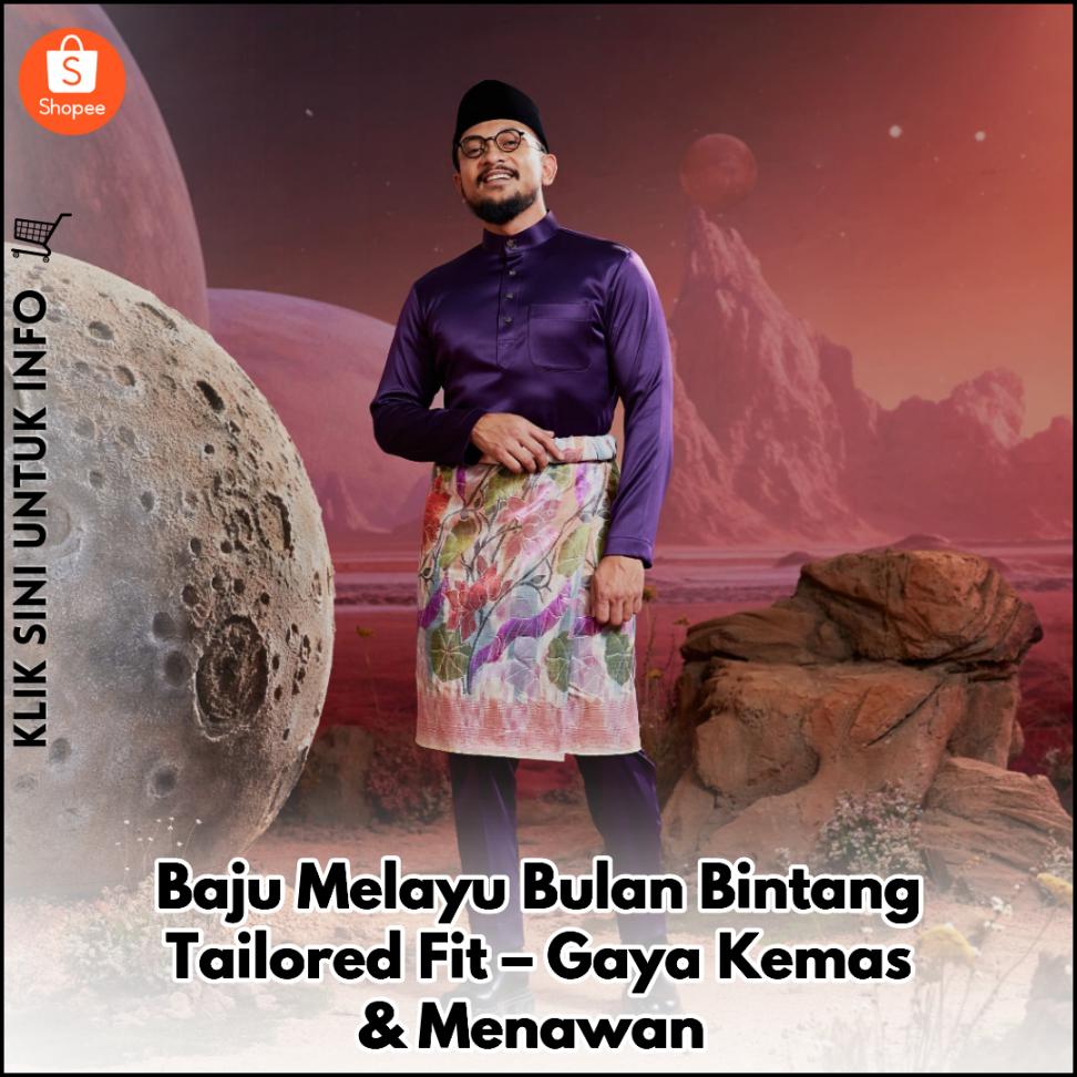 Baju Melayu Bulan Bintang Tailored Fit – Gaya Kemas & Menawan
