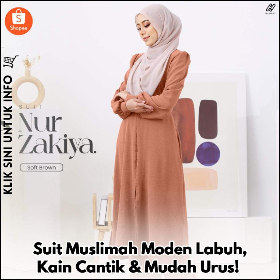 Suit Muslimah Moden Labuh, Kain Cantik & Mudah Urus!