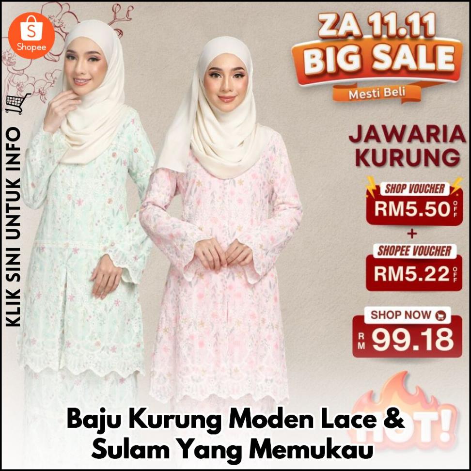 Baju Kurung Moden Lace & Sulam Yang Memukau