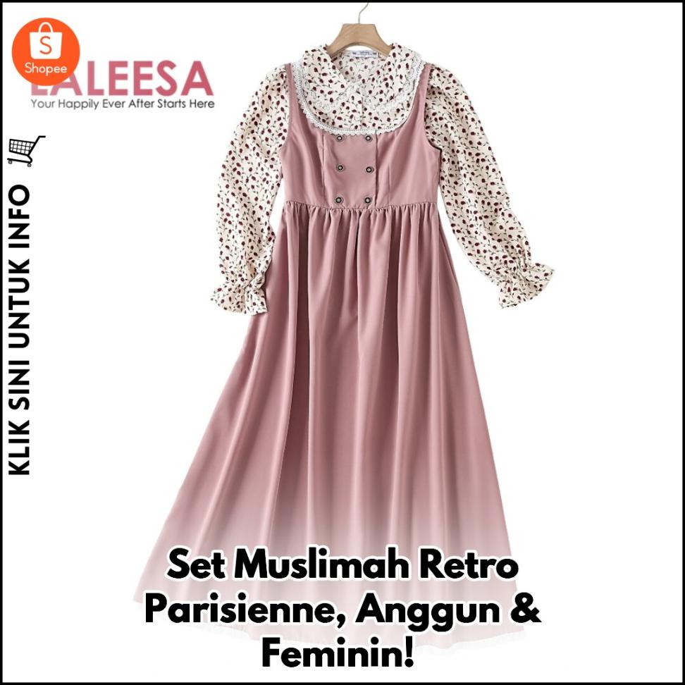 Set Muslimah Retro Parisienne, Anggun & Feminin!