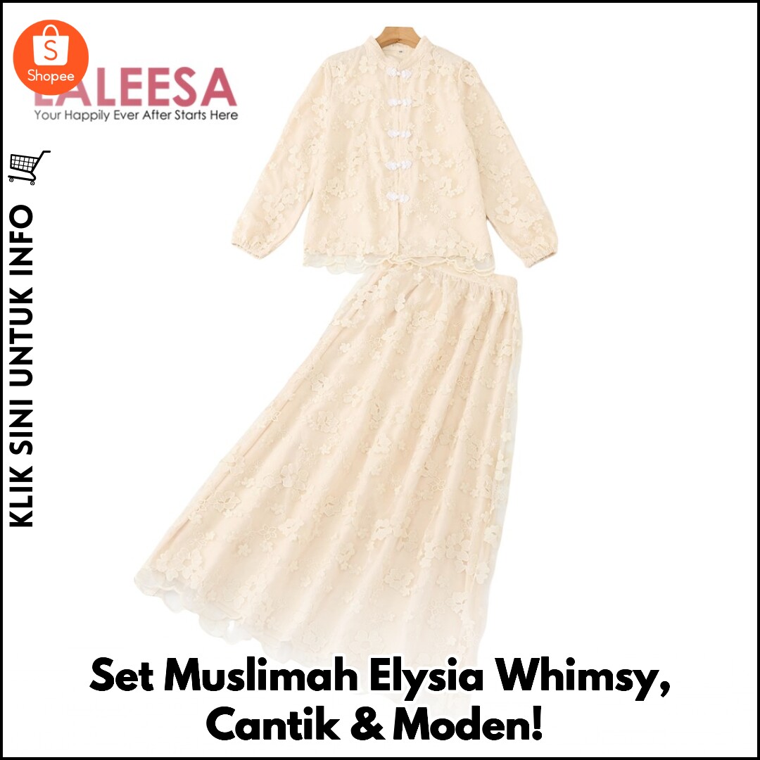 Set Muslimah Elysia Whimsy, Cantik & Moden!