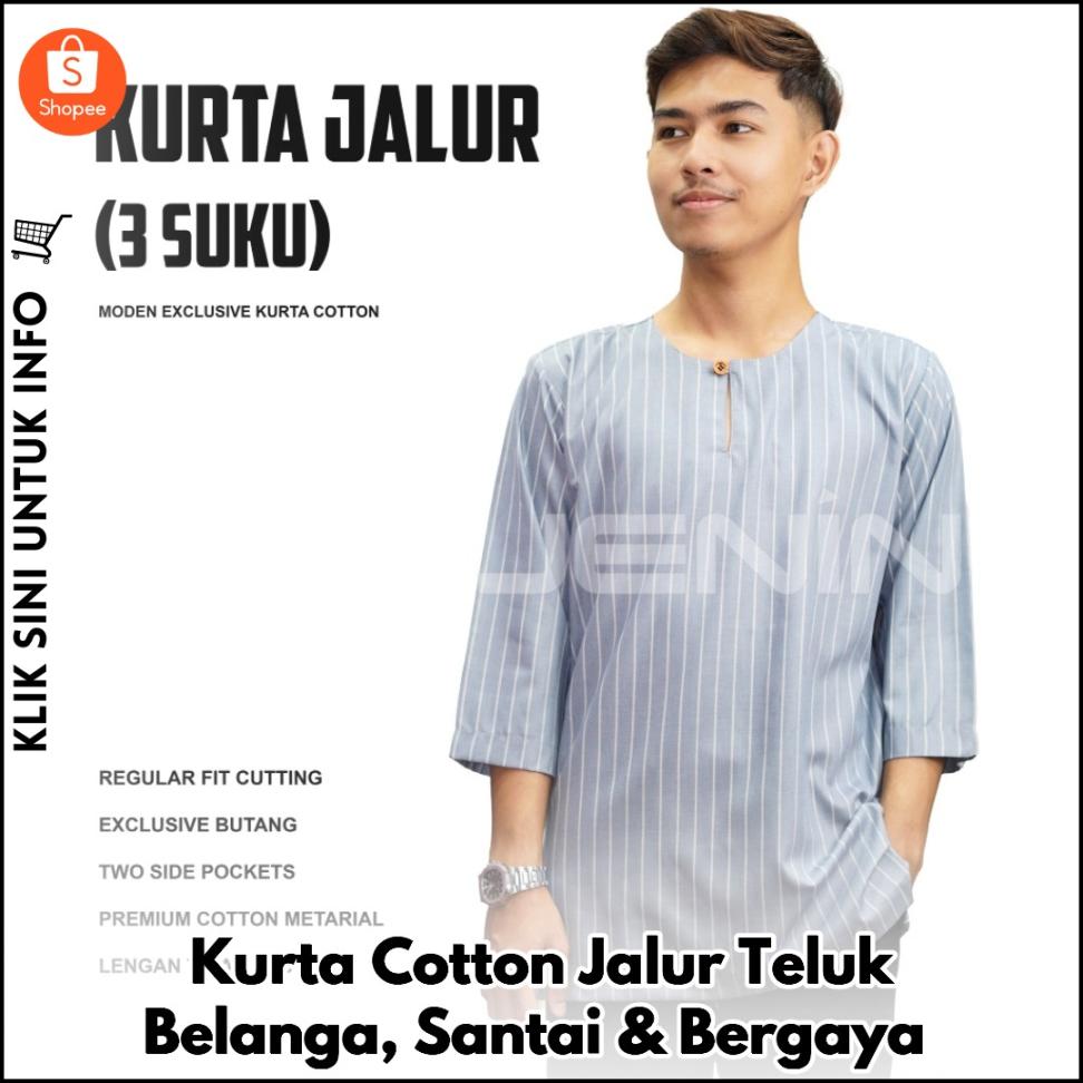 Kurta Cotton Jalur Teluk Belanga, Santai & Bergaya