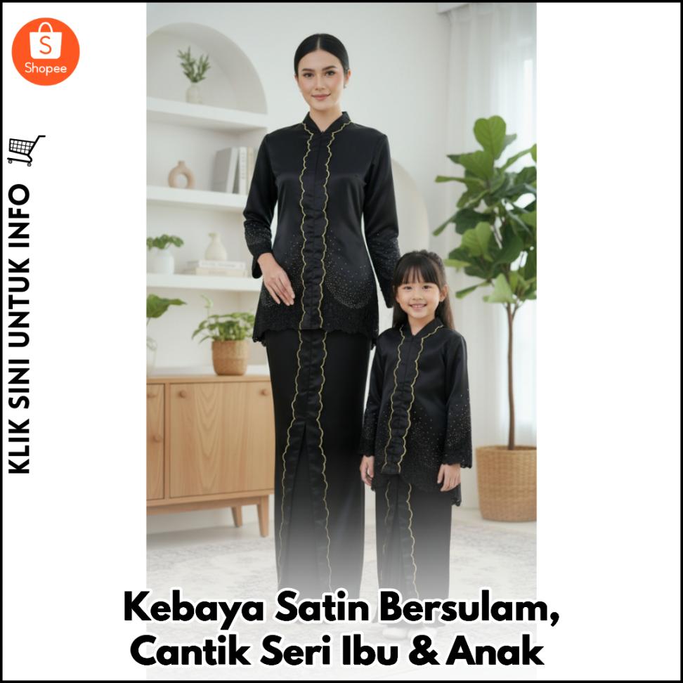 Kebaya Sutera Bersulam, Cantik Seri Bersama Si Manja!
