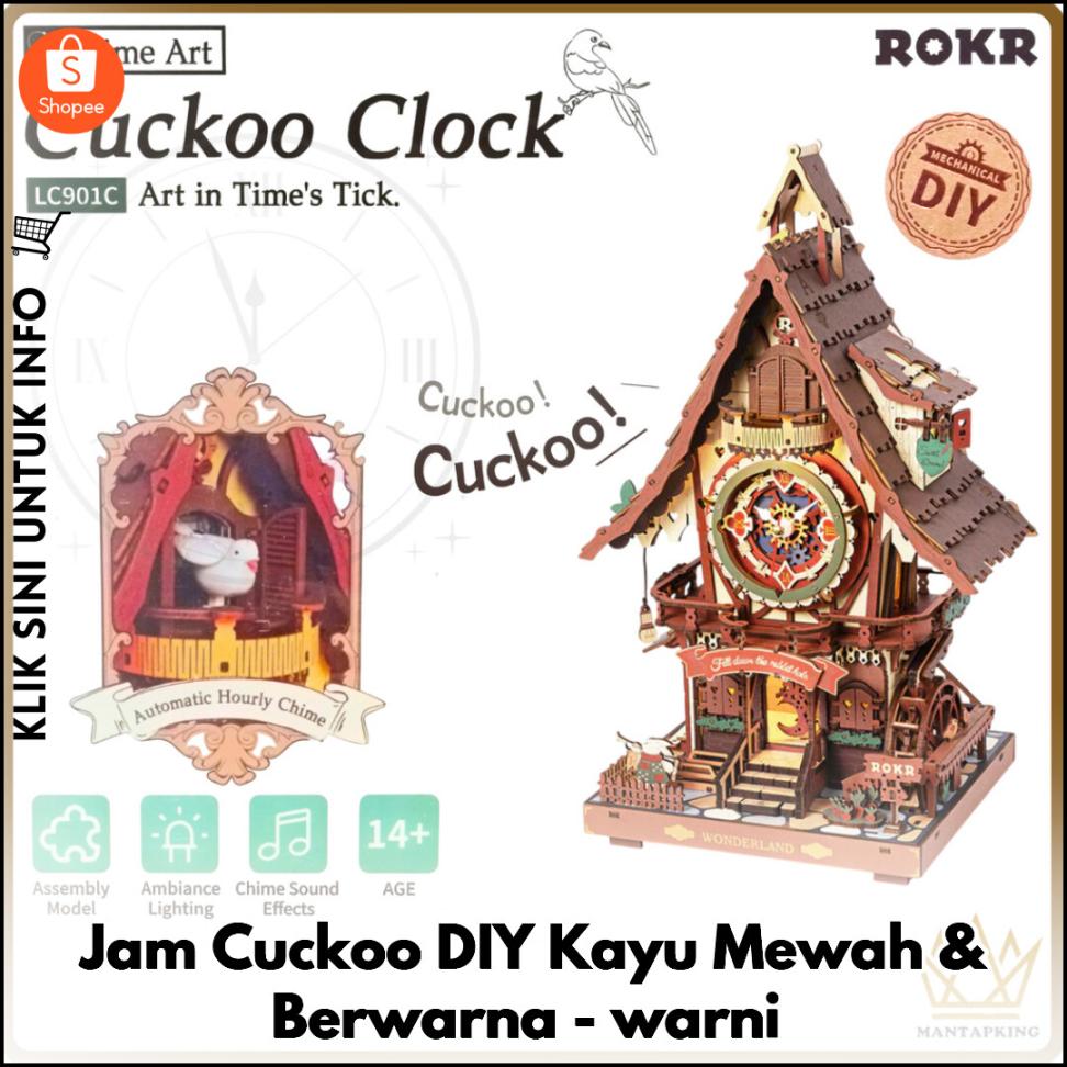 Jam Cuckoo DIY Kayu Mewah & Berwarna-warni