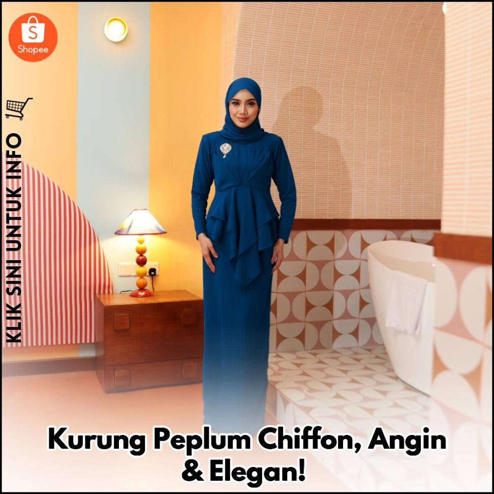 Kurung Peplum Chiffon, Angin & Elegan!